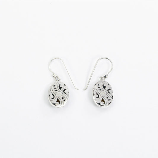 Citrine earrings 925 sterling silver decorated with delicate filigree ornament