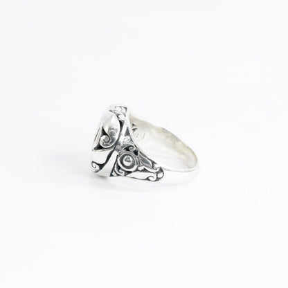 infinity ring 925 sterling silver decorated filigree inspired by Bali art