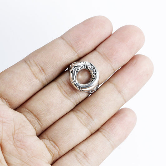 infinity ring 925 sterling silver decorated filigree inspired by Bali art