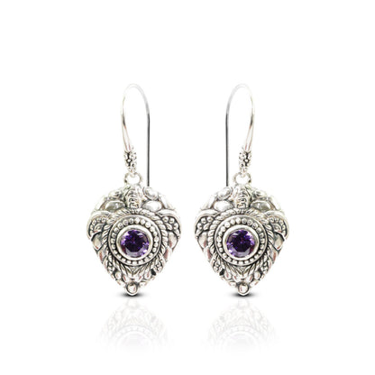 turtle earrings 925 sterling silver for women with genuine African amethyst