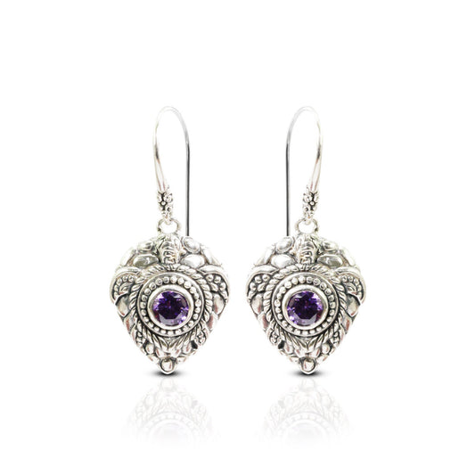 turtle earrings 925 sterling silver for women with genuine African amethyst