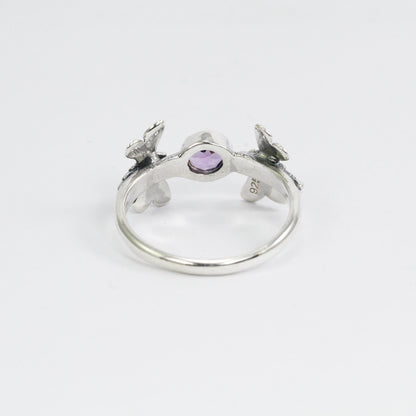 dragonfly ring 925 sterling silver with genuine Brazilian amethyst