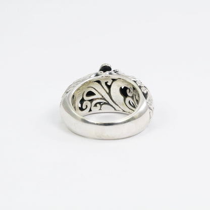 925 sterling silver dragonfly ring  with antique finishing decorated with filigree ornament