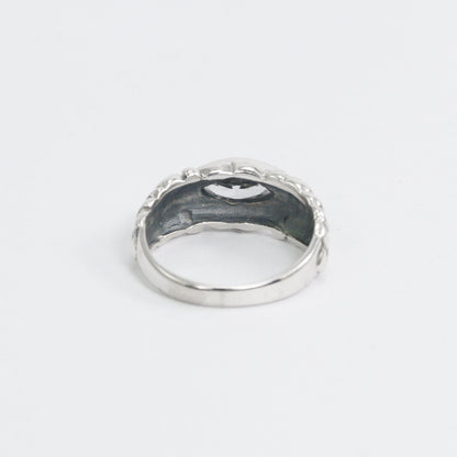 marquise stone ring 925 sterling silver decorated with filigree ornament