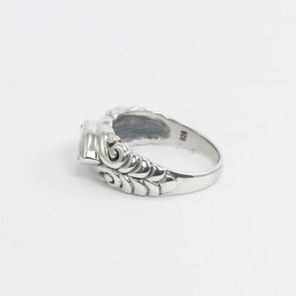 marquise stone ring 925 sterling silver decorated with filigree ornament