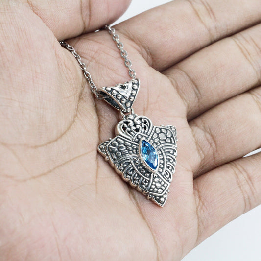 antique silver pendant 925 sterling silver decorated with beautiful delicate filigree ornament