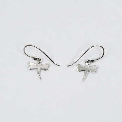 tiny dragonfly earrings 925 sterling silver decorated with swirl filigree ornament and 18 K gold layer