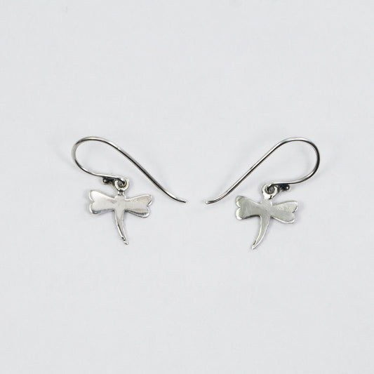 tiny dragonfly earrings 925 sterling silver decorated with swirl filigree ornament and 18 K gold layer