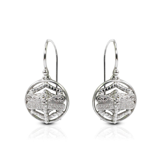 dragonfly earrings 925 sterling silver decorated with web ornament