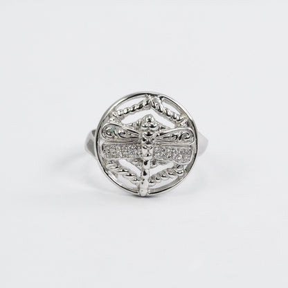 Dragonfly ring 925 sterling silver decorated with web style