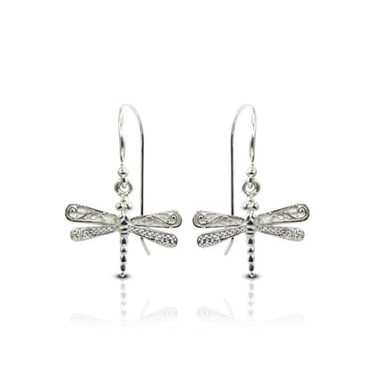 dragonfly earrings 925 sterling silver decorated with micro pave