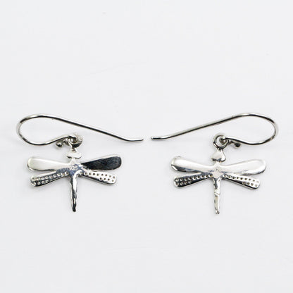dragonfly earrings 925 sterling silver decorated with micro pave