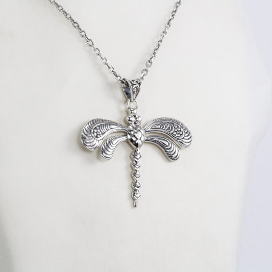 Dragonfly pendant 925 sterling silver decorated with open work filigree