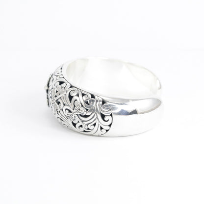dragonfly cuff bangle 925 sterling silver decorated with beautiful open work filigree in antique finishing