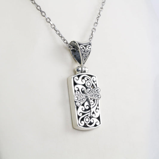 dragonfly pendant 925 sterling silver decorated with filigree ornament