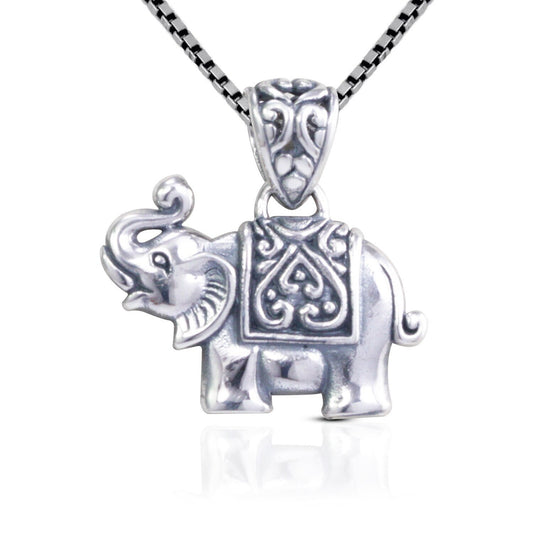 Elephant Pendant Set 925 Sterling Silver with traditional design