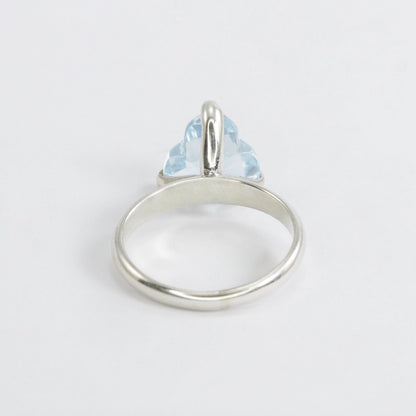 Blue Topaz ring set in 925 sterling silver ring, solitaire ring with sky blue topaz Fancy cut