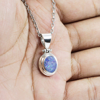 Australian Fire Opal Pendant set in Handmade 925 Sterling Silver with Bezel
