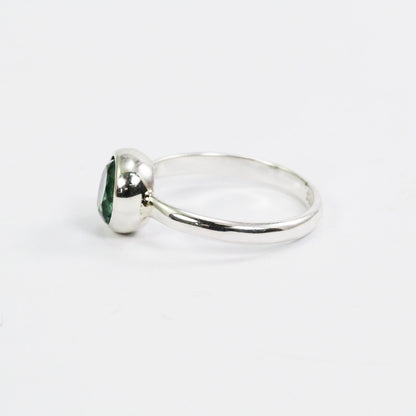 green quarts ring 925 sterling silver bezel set solitaire ring style
