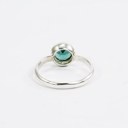 green quarts ring 925 sterling silver bezel set solitaire ring style