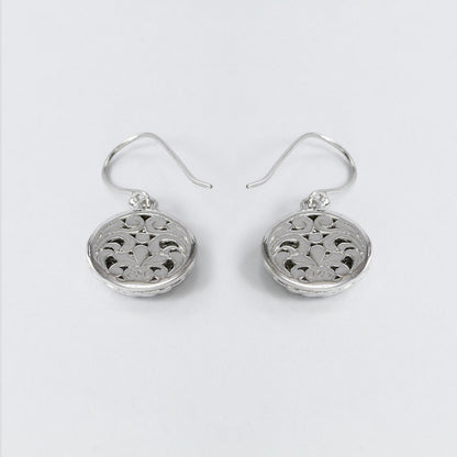 circle earrings 925 sterling silver earrings decorated with cable and filigree ornament