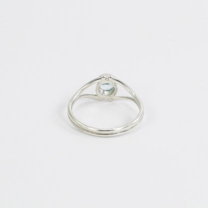 split shank ring 925 sterling silver with genuine round sky blue topaz