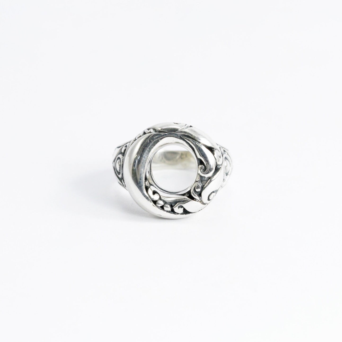 infinity ring 925 sterling silver decorated filigree inspired by Bali art
