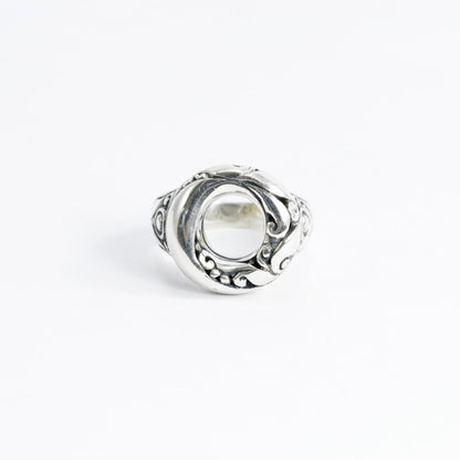 infinity ring 925 sterling silver decorated filigree inspired by Bali art