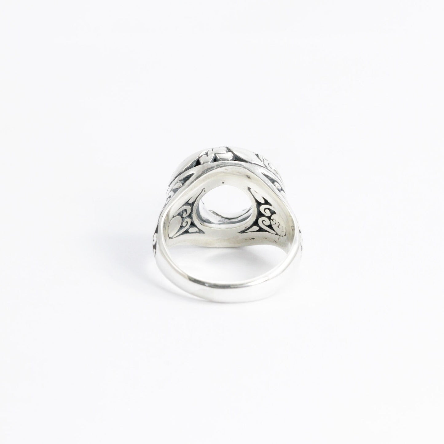 infinity ring 925 sterling silver decorated filigree inspired by Bali art
