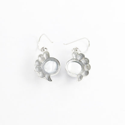 blue mabe pearl earrings 925 sterling silver with conch shell shape