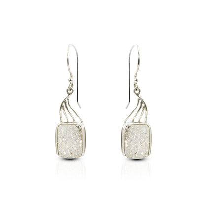 Druzy Earrings sparkling in 925 sterling silver handmade bezel set