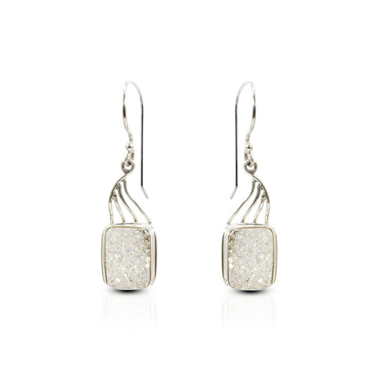 Druzy Earrings sparkling in 925 sterling silver handmade bezel set