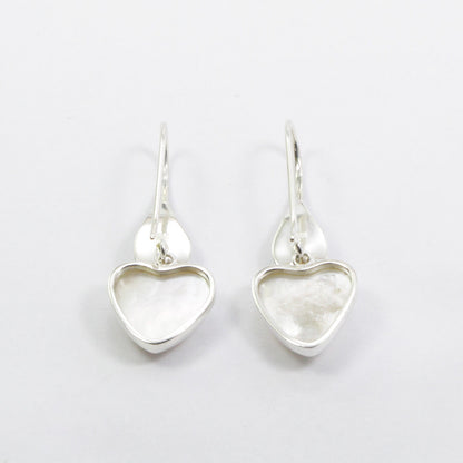 Opal pearl earrings 925 sterling silver with genuine heart mabe pearl