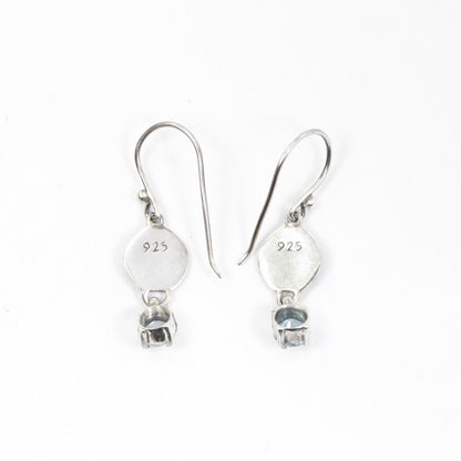 dream catcher earrings 925 sterling silver with genuine blue topaz