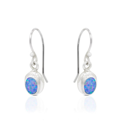 Fire opal earrings set in 925 sterling silver double bezel, Australian Opal earrings