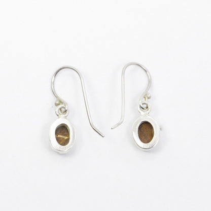 Fire opal earrings set in 925 sterling silver double bezel, Australian Opal earrings