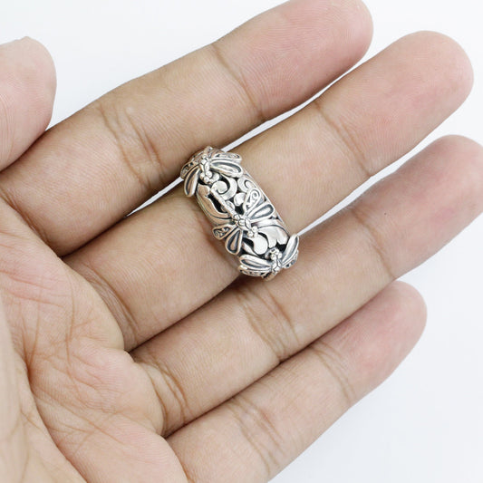 dragonfly ring 925 sterling silver with antique finishing decorated with filigree ornament