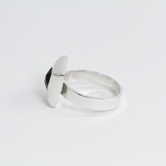 smoky quarts ring 925 sterling silver square bezel set