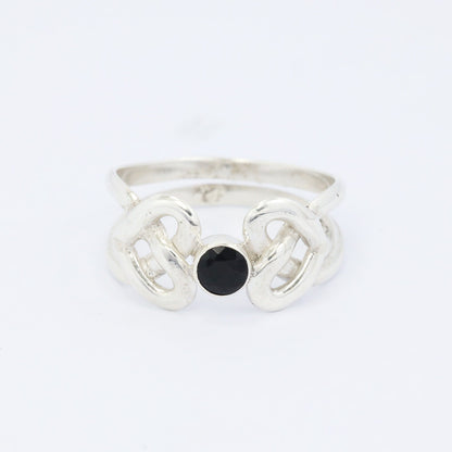 Celtic ring 925 sterling silver with genuine black onyx