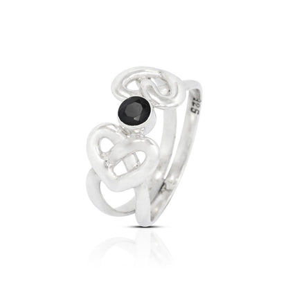 Celtic ring 925 sterling silver with genuine black onyx