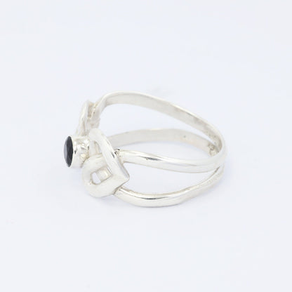 Celtic ring 925 sterling silver with genuine black onyx