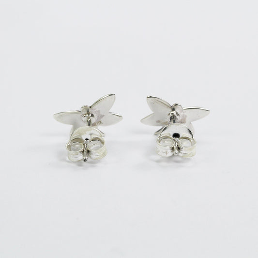 tiny dragonfly earrings stud 925 sterling silver and 18K gold decorated with swirl filigree ornament