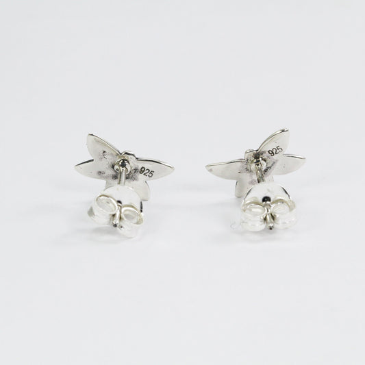 dragonfly earrings stud 925 sterling silver decorated with swirl filigree ornament