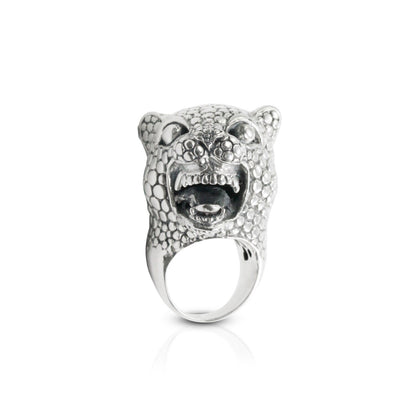 leopard ring solid 925 sterling silver with antique finishing