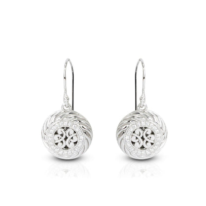 circle earrings 925 sterling silver earrings decorated with cable and filigree ornament