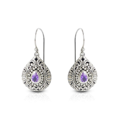 teardrop earrings 925 sterling silver decorated with beautiful filigree work