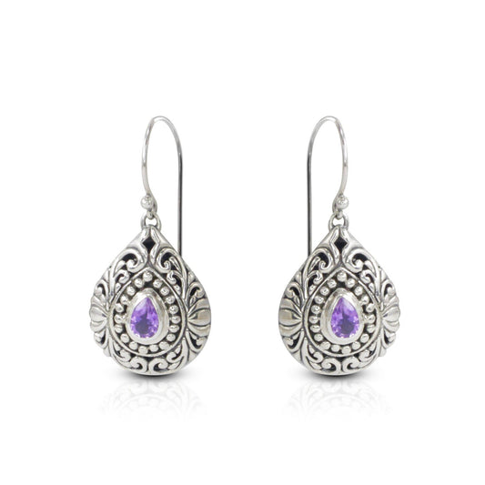 teardrop earrings 925 sterling silver decorated with beautiful filigree work