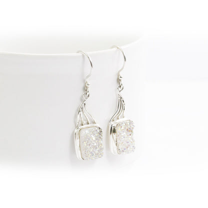 Druzy Earrings sparkling in 925 sterling silver handmade bezel set