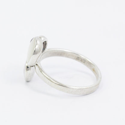 tourmaline ring 925 sterling silver decorated with shell mother of pearl