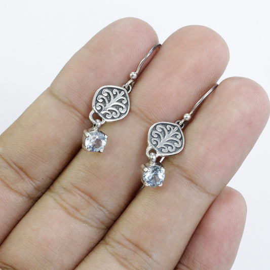 dream catcher earrings 925 sterling silver with genuine blue topaz